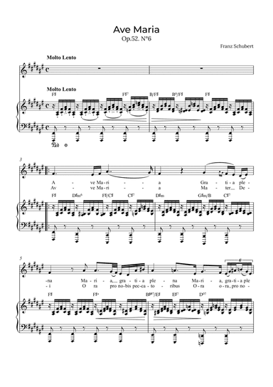 Ave Maria Schubert - Soprano with chords in F#