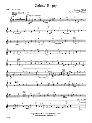Colonel Bogey: 1st B-flat Clarinet