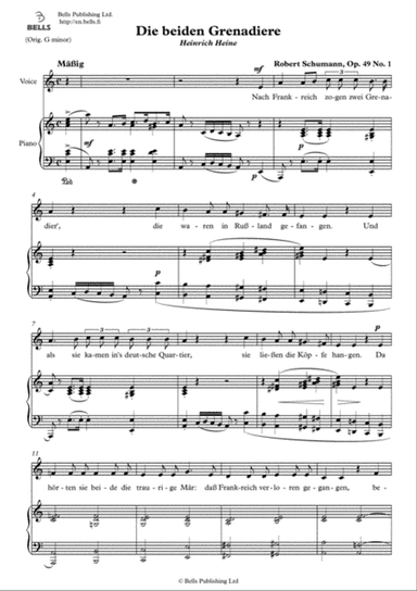 Die beiden Grenadiere, Op. 49 No. 1 (A minor)