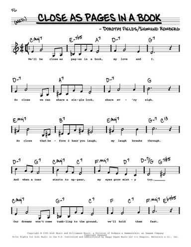 Close As Pages In A Book (Low Voice)