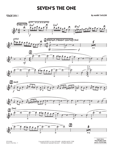 Seven's The One - Tenor Sax 1