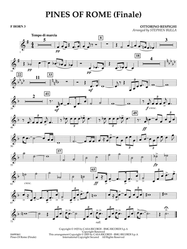 The Pines of Rome (Finale) (arr. Stephen Bulla) - F Horn 3