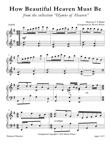 How Beautiful Heaven Must Be (LARGE PRINT Piano Solo)