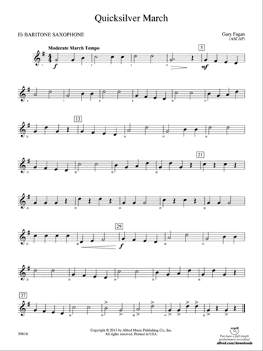 Quicksilver March: E-flat Baritone Saxophone