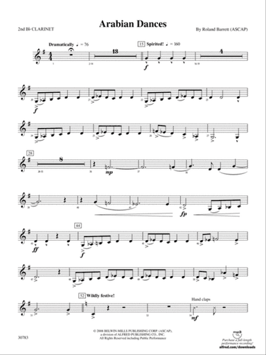 Arabian Dances: 2nd B-flat Clarinet