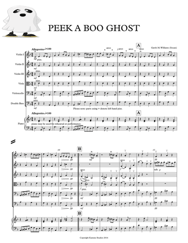 "Peek-A-Boo Ghost" for string orchestra