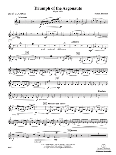 Triumph of the Argonauts: 2nd B-flat Clarinet