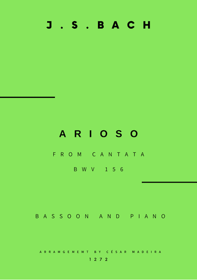 Arioso (BWV 156) - Bassoon and Piano (Full Score and Parts)