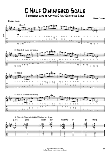 D Half Diminished Scale (4 Ways to Play)