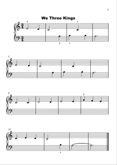 We Three Kings (Beginner Piano)