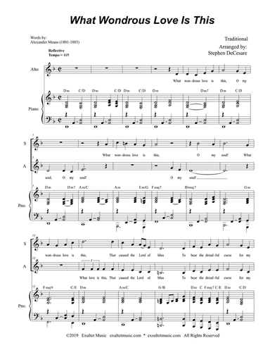 What Wondrous Love Is This (Duet for Soprano and Alto Solo)