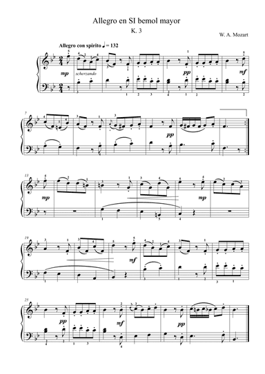 Allegro in B flat major