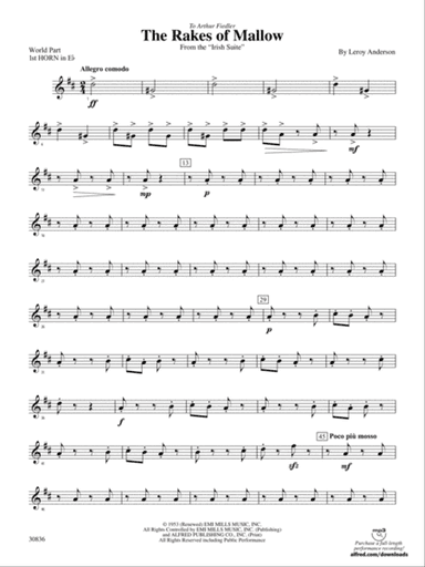 The Rakes of Mallow (from the Irish Suite): (wp) 1st Horn in E-flat