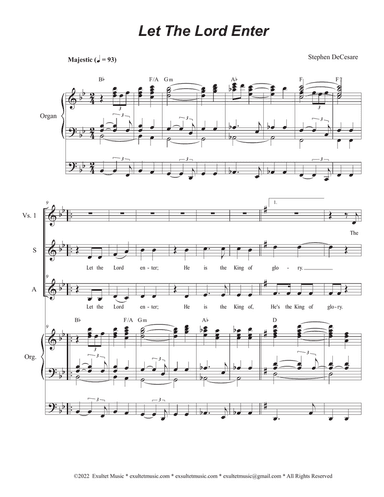 Let The Lord Enter (Duet for Soprano and Alto solo)