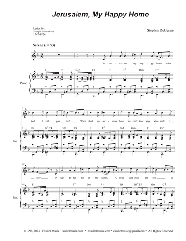 Jerusalem, My Happy Home (Vocal solo)