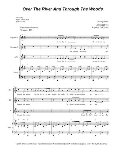 Over The River And Through The Woods (Vocal Trio - (SSA)