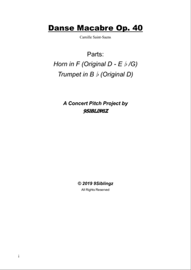 Orchestra Parts: Danse Macabre Op. 40 for Horns and Trumpets