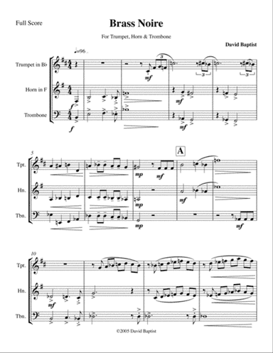 Brass Noire for Brass Trio