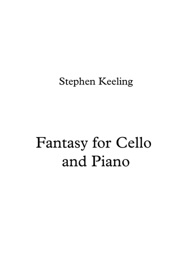 Fantasy for Cello and Piano