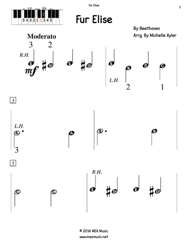 Fur Elise - Primer Level (Pre-Reading)