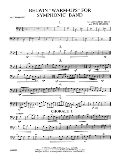 Belwin "Warm-Ups" for Symphonic Band: 2nd Trombone