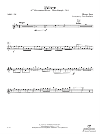 Believe (Winter Olympics 2010): 2nd Flute
