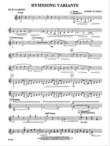 Hymnsong Variants: 1st B-flat Clarinet