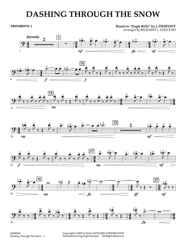 Dashing Through The Snow (based on "Jingle Bells") (arr. Richard L. Saucedo) - Trombone 1