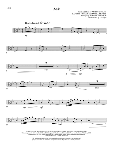 Ask (arr. Heather Sorenson) - Viola