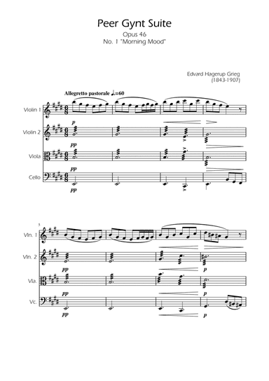 Morning Mood - String Quartet