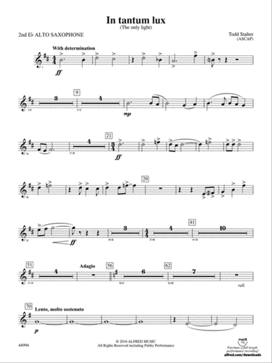 In tantum lux: 2nd E-flat Alto Saxophone