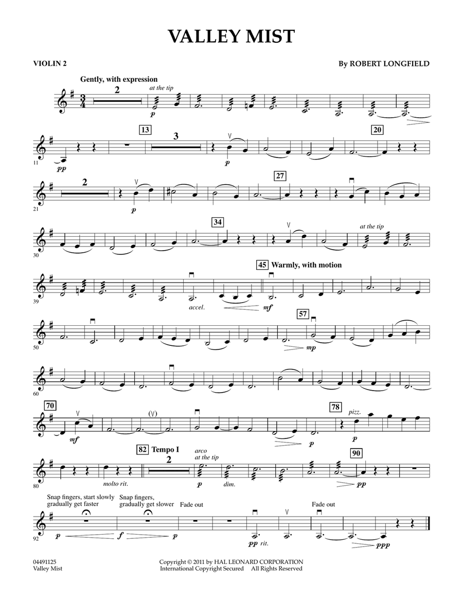 Valley Mist - Violin 2