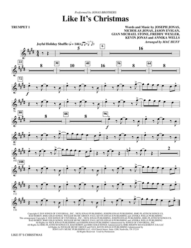 Like It's Christmas (arr. Mac Huff) - Bb Trumpet 1