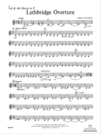 Lethbridge Overture: 3rd & 4th F Horns