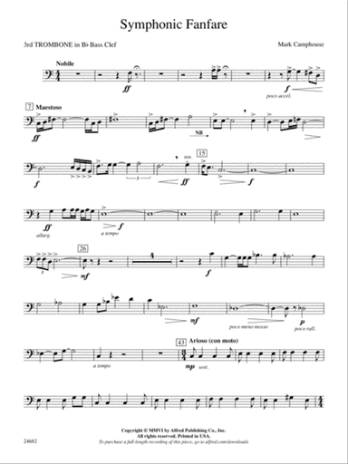 Symphonic Fanfare: (wp) 3rd B-flat Trombone B.C.