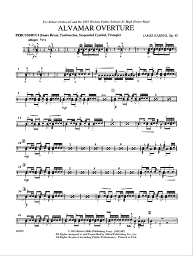 Alvamar Overture: 1st Percussion