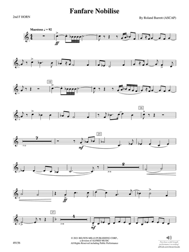 Fanfare Nobilise: 2nd F Horn