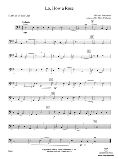 Lo, How a Rose: (wp) E-flat Tuba B.C.