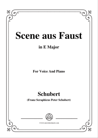 Schubert-Scene aus Faust,in E Major,for Voice&Piano