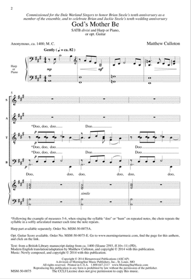 God's Mother Be (Downloadable Choral Score)