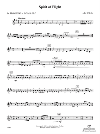 Spirit of Flight: (wp) 3rd B-flat Trombone T.C.