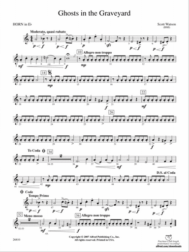 Ghosts in the Graveyard: (wp) 1st Horn in E-flat