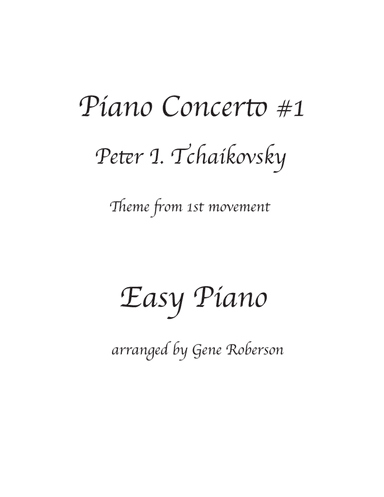 Piano Concerto # 1 Tchaikovsky Easy Intermediate Theme
