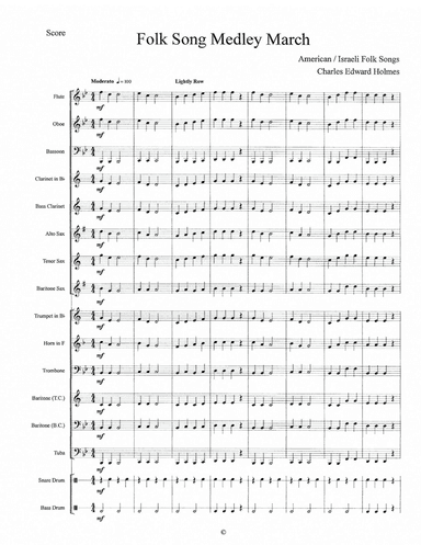 Folk Song Medley March--Concert Band Set