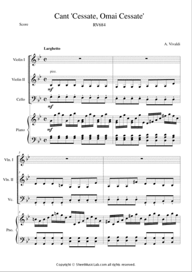 Cantate "Cessate, Omai Cessate" RV 684