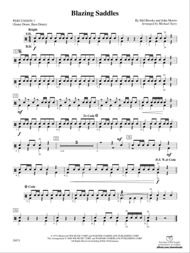 Blazing Saddles: 1st Percussion