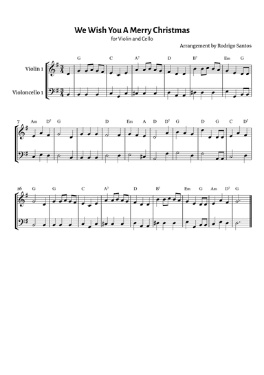 We Wish You A Merry Christmas - Violin and Cello