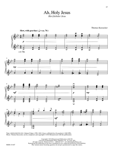 Ah, Holy Jesus (Downloadable)