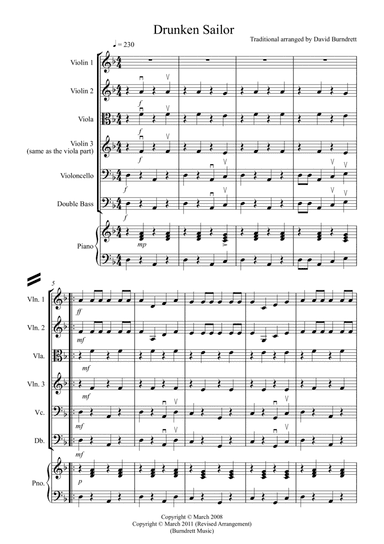 Drunken Sailor for String Orchestra