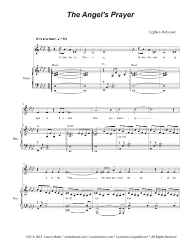 The Angel's Prayer (Vocal solo - High Key)